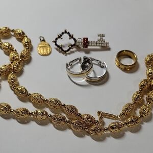 Gold-Tone Mixed Jewelry Set - Gold Tone Accent Necklace & Earrings